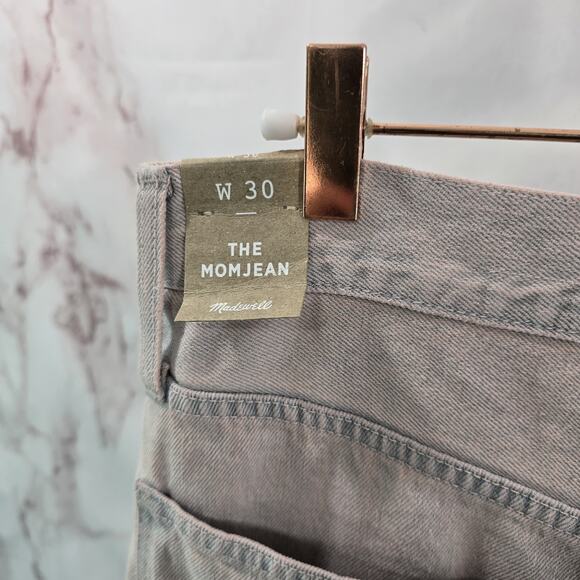 Madewell Jeans Womens 30 Pink High Rise Straight Mom Overdyed Lilac - Picture 11 of 14